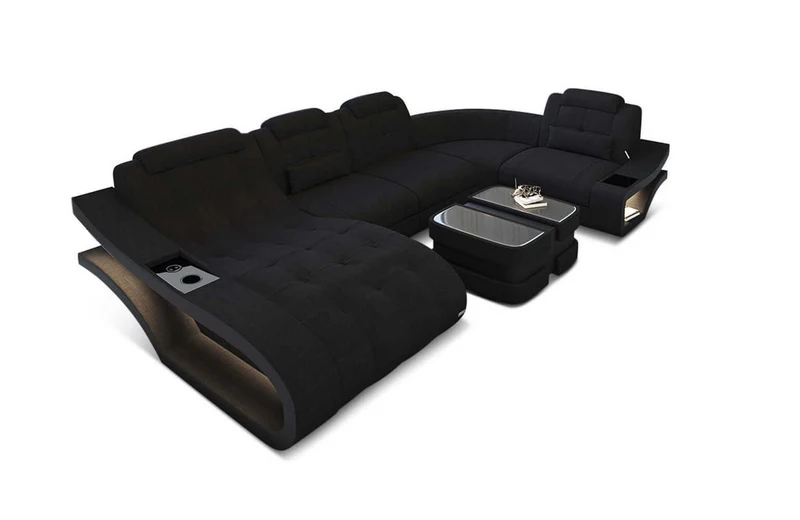 Stoff Wohnlandschaft Elegante U-Form