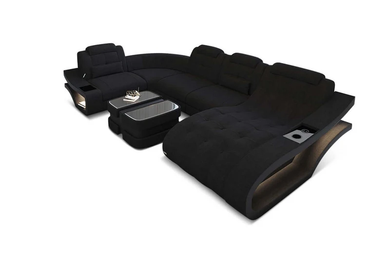 Stoff Wohnlandschaft Elegante U-Form