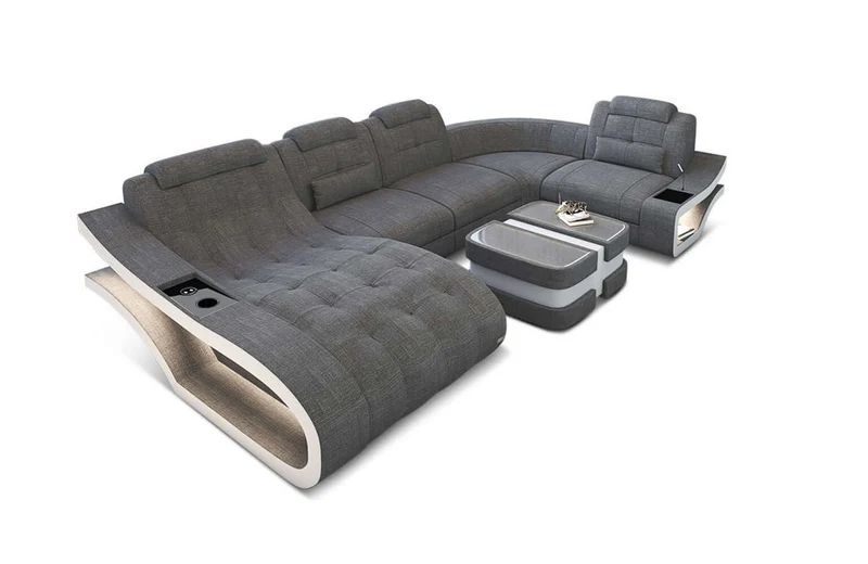 Stoff Wohnlandschaft Elegante U-Form