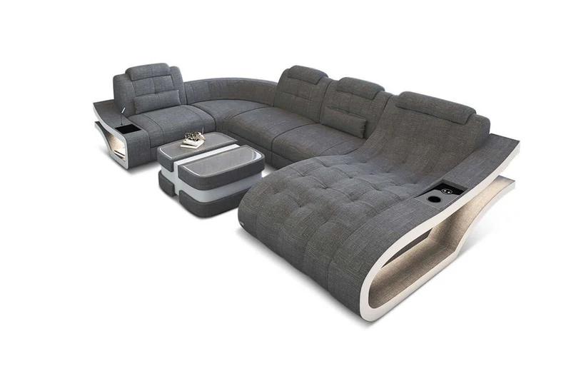Stoff Wohnlandschaft Elegante U-Form
