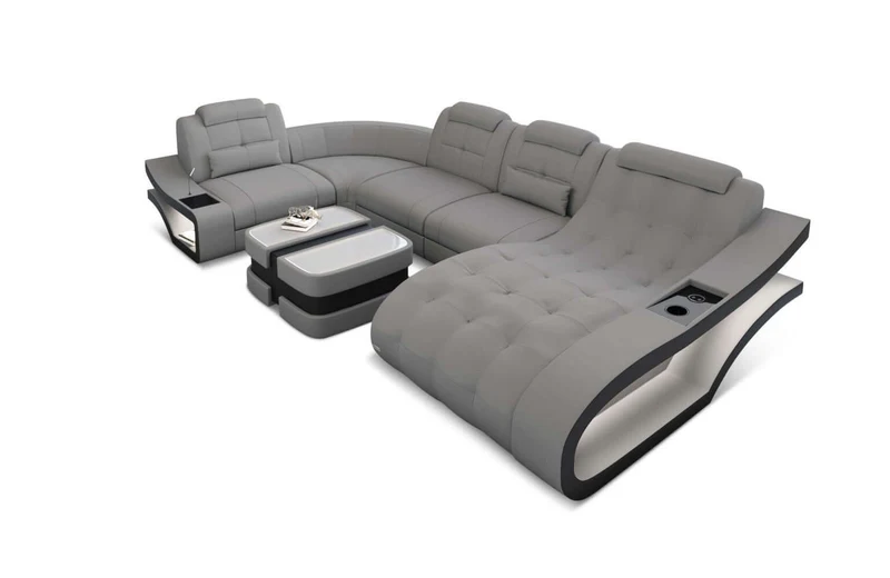 Stoff Wohnlandschaft Elegante U-Form