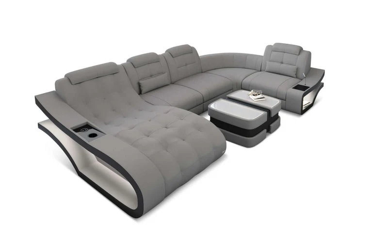 Stoff Wohnlandschaft Elegante U-Form