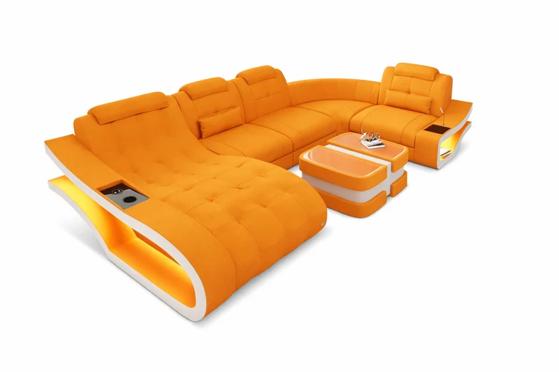 Stoff Wohnlandschaft Elegante U-Form