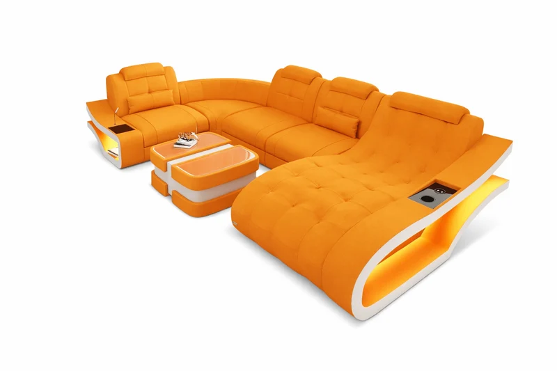 Stoff Wohnlandschaft Elegante U-Form