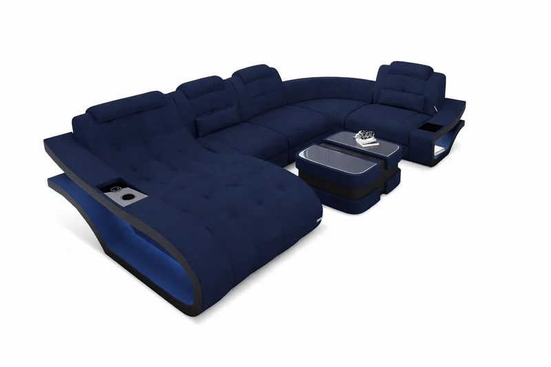Stoff Wohnlandschaft Elegante U-Form