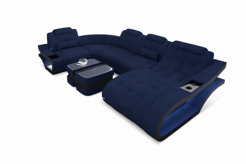 Stoff Wohnlandschaft Elegante U-Form