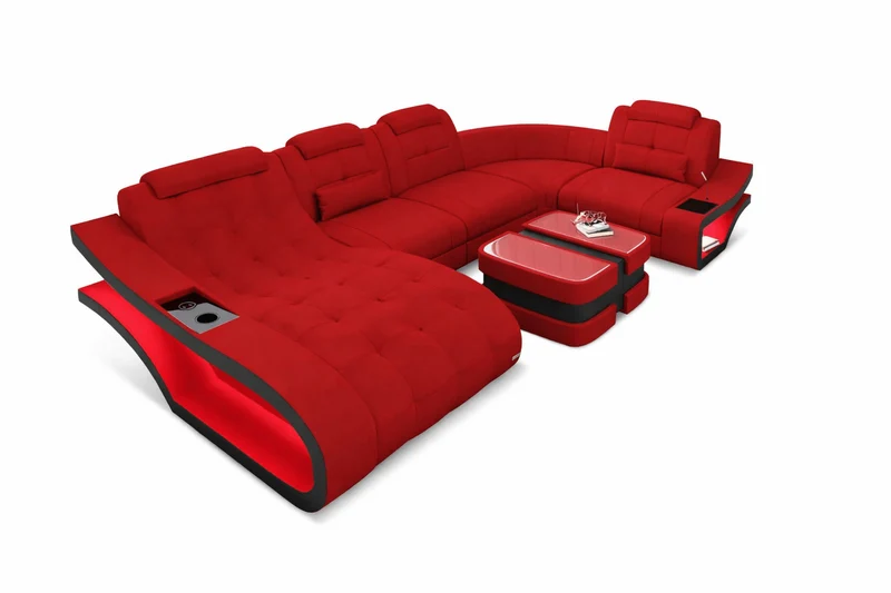 Stoff Wohnlandschaft Elegante U-Form