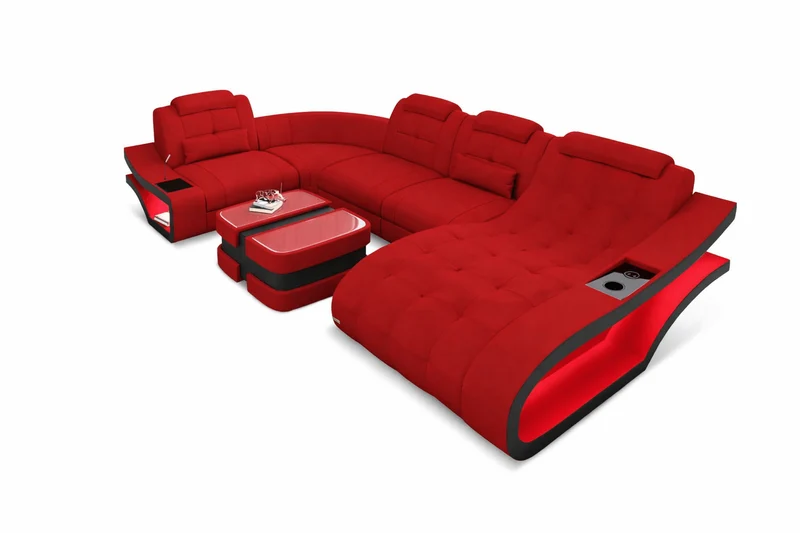 Stoff Wohnlandschaft Elegante U-Form
