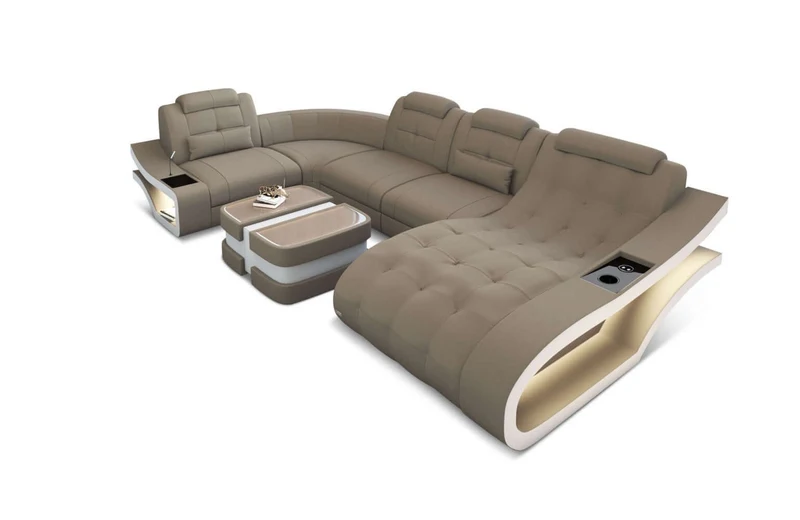 Stoff Wohnlandschaft Elegante U-Form