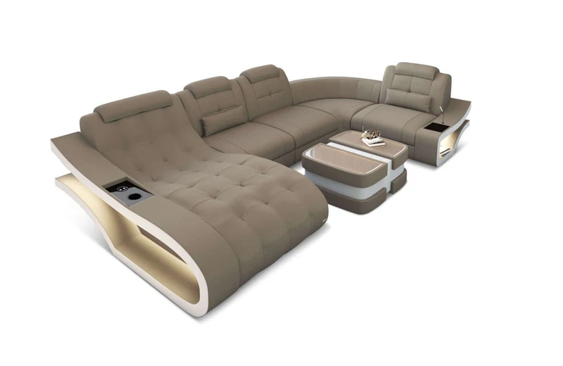Stoff Wohnlandschaft Elegante U-Form