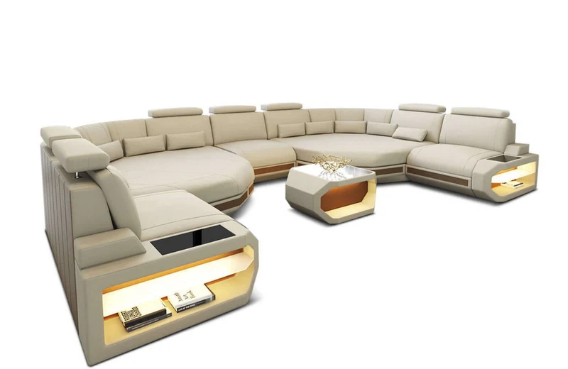 XXL Stoff Wohnlandschaft Asti U-Form