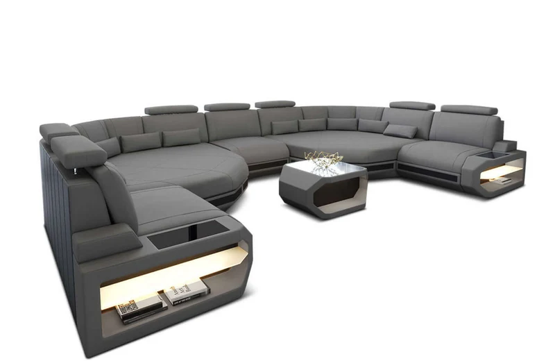 XXL Stoff Wohnlandschaft Asti U-Form
