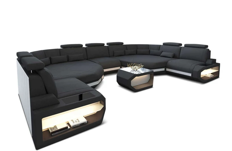 XXL Stoff Wohnlandschaft Asti U-Form