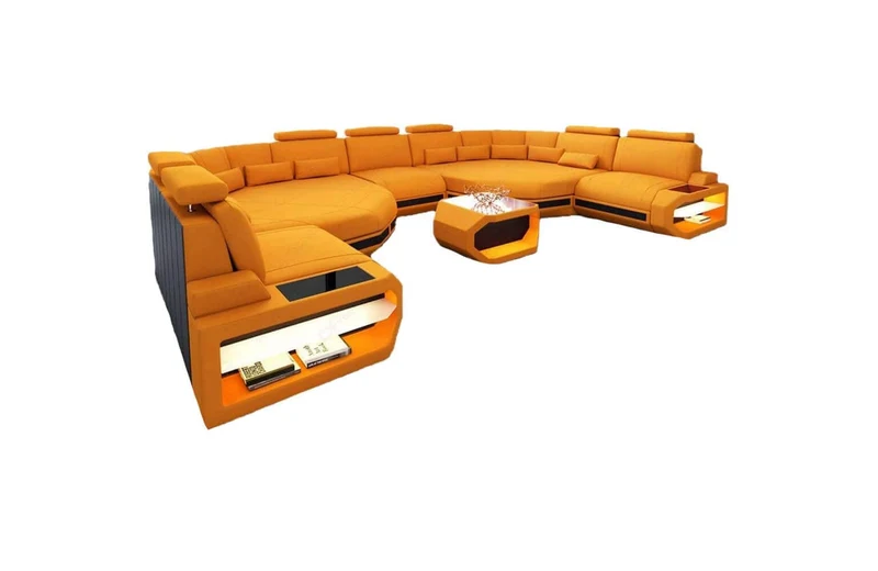 XXL Stoff Wohnlandschaft Asti U-Form