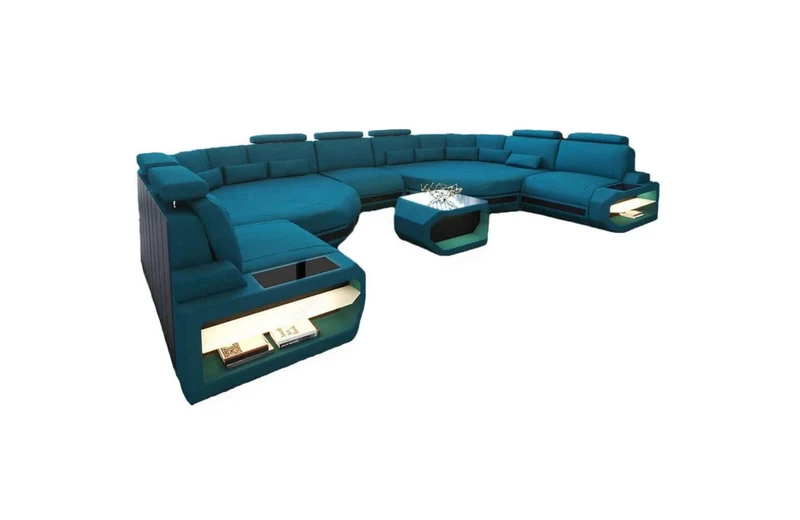 XXL Stoff Wohnlandschaft Asti U-Form