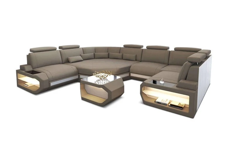 Mini Wohnlandschaft Asti U-Form aus Stoff