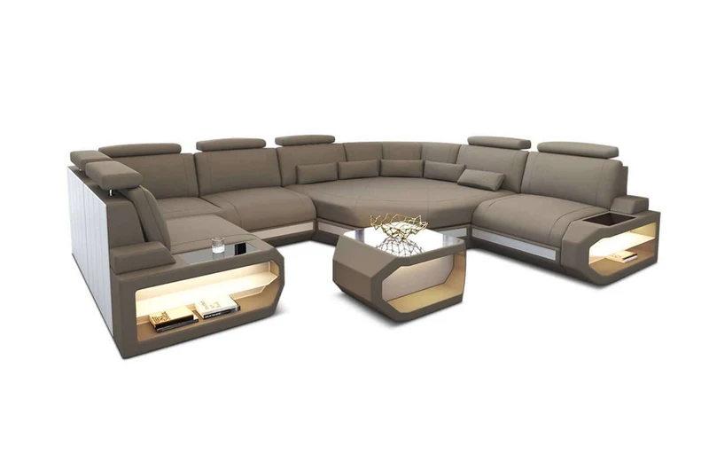 Mini Wohnlandschaft Asti U-Form aus Stoff
