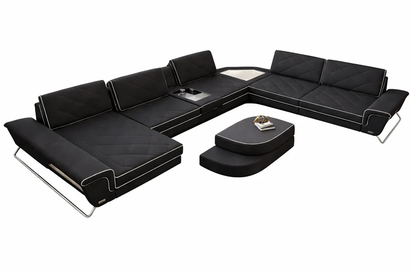 XXL Wohnlandschaft Ferrara U-Form aus Stoff