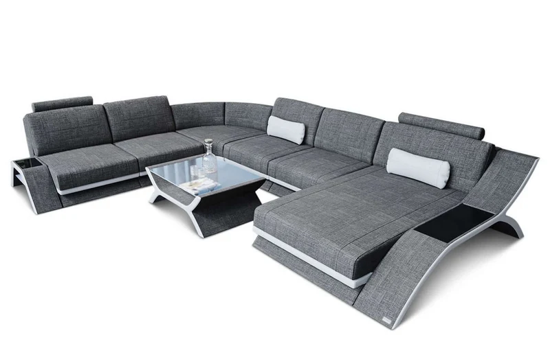 XXL Wohnlandschaft Calabria U-Form aus Stoff