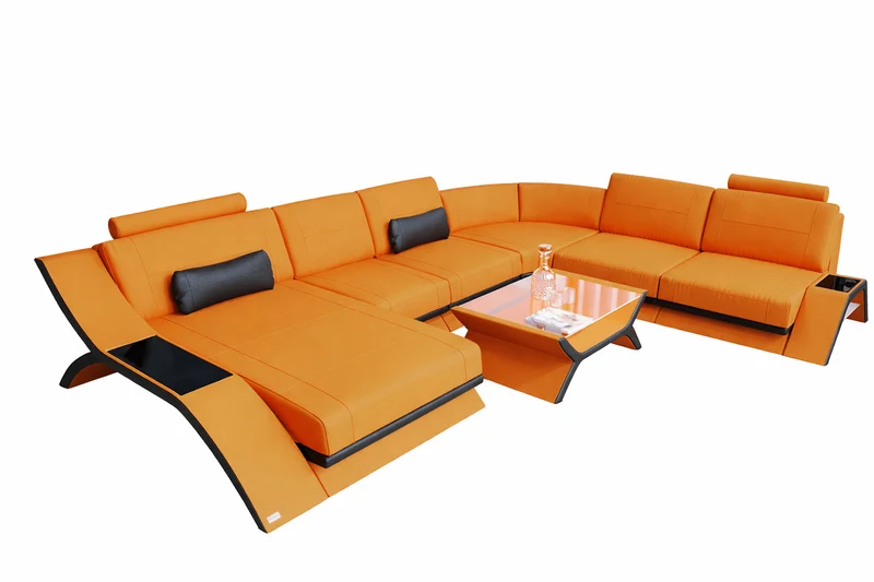 XXL Wohnlandschaft Calabria U-Form aus Stoff