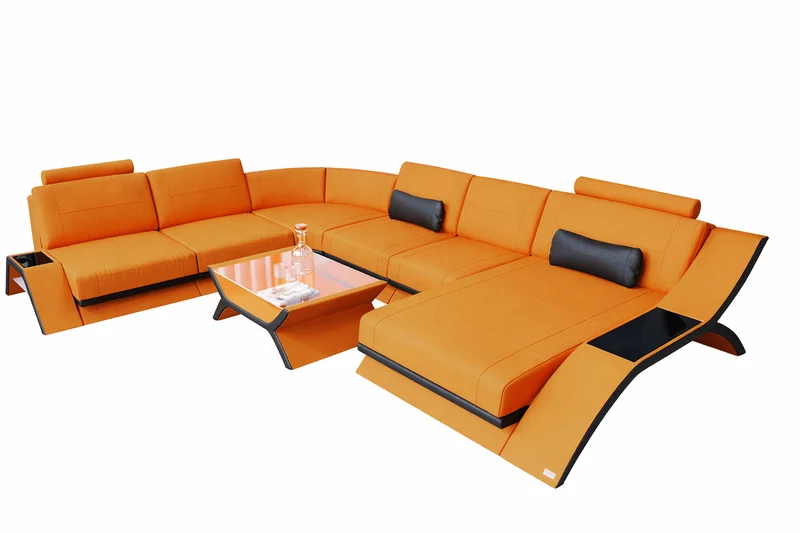 XXL Wohnlandschaft Calabria U-Form aus Stoff