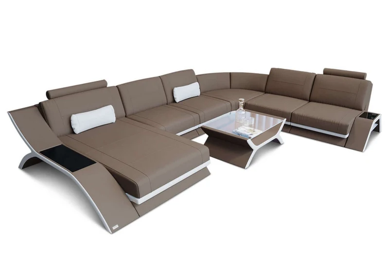 XXL Wohnlandschaft Calabria U-Form aus Stoff