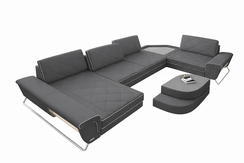 Stoff Wohnlandschaft Ferrara U-Form