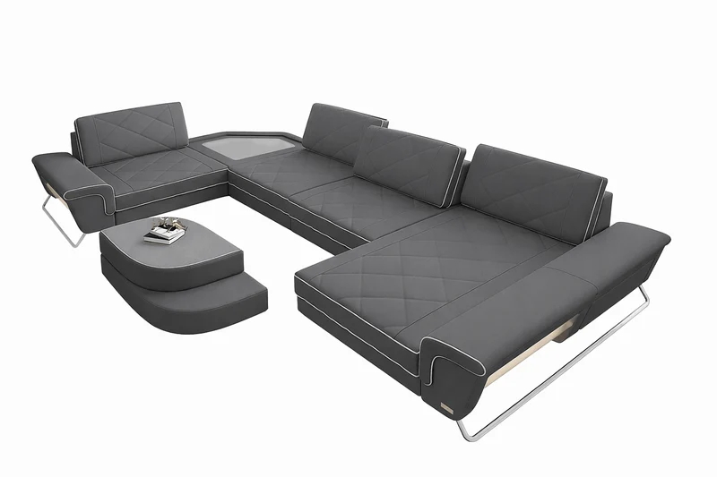 Stoff Wohnlandschaft Ferrara U-Form