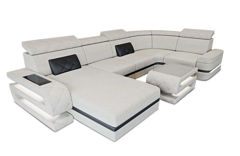 Couchlandschaft Bologna U-Form in Stoff