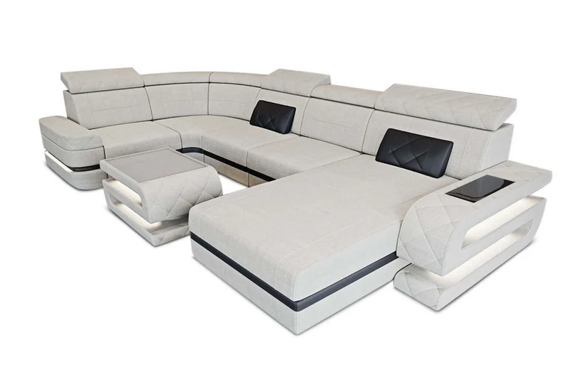 Couchlandschaft Bologna U-Form in Stoff