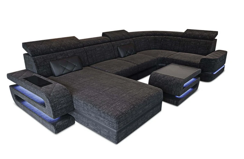 Couchlandschaft Bologna U-Form in Stoff