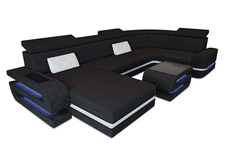 Couchlandschaft Bologna U-Form in Stoff