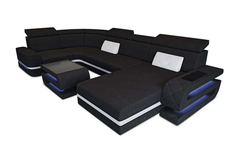 Couchlandschaft Bologna U-Form in Stoff