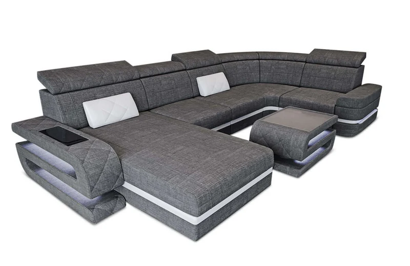 Couchlandschaft Bologna U-Form in Stoff