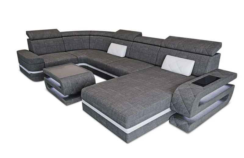 Couchlandschaft Bologna U-Form in Stoff