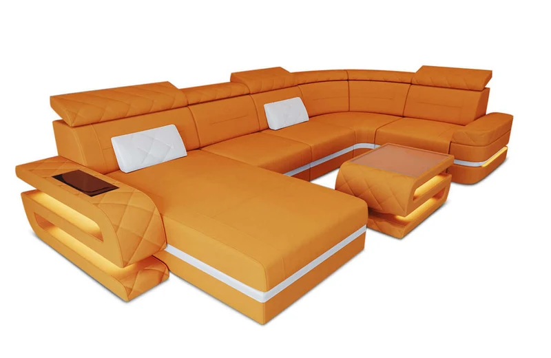 Couchlandschaft Bologna U-Form in Stoff