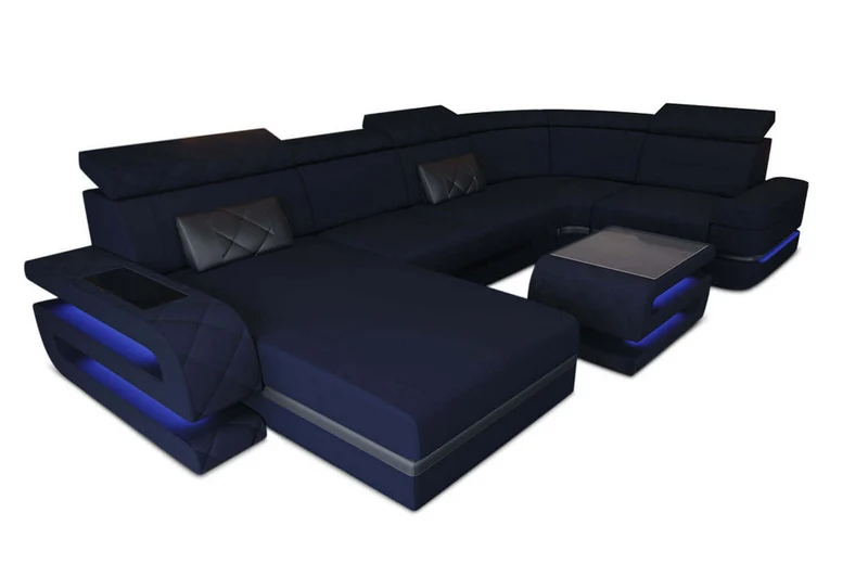Couchlandschaft Bologna U-Form in Stoff