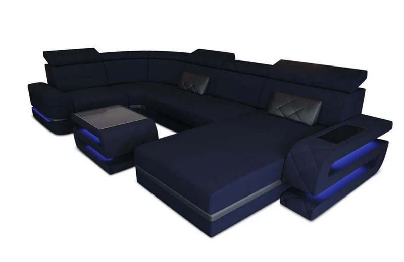 Couchlandschaft Bologna U-Form in Stoff