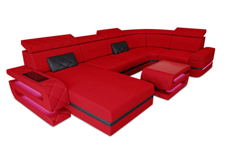 Couchlandschaft Bologna U-Form in Stoff