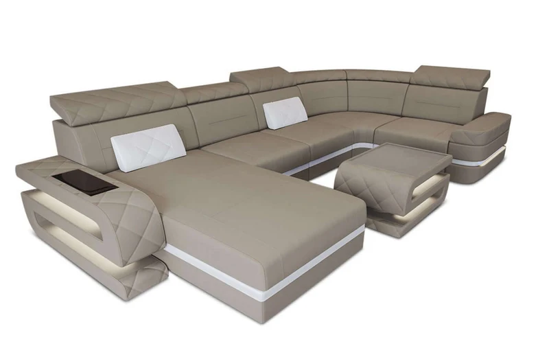 Couchlandschaft Bologna U-Form in Stoff