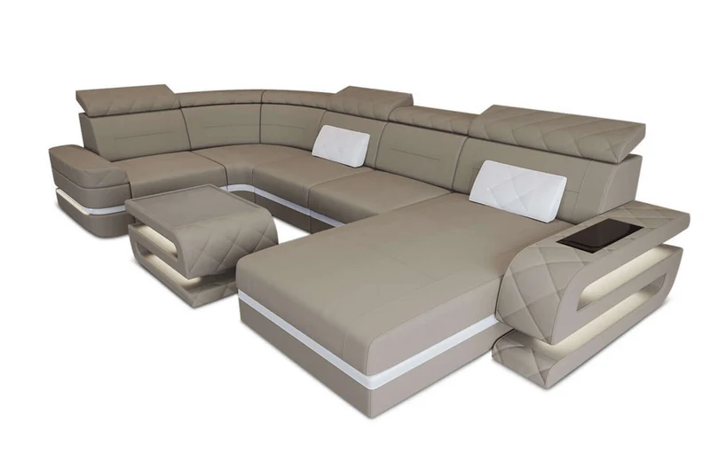 Couchlandschaft Bologna U-Form in Stoff