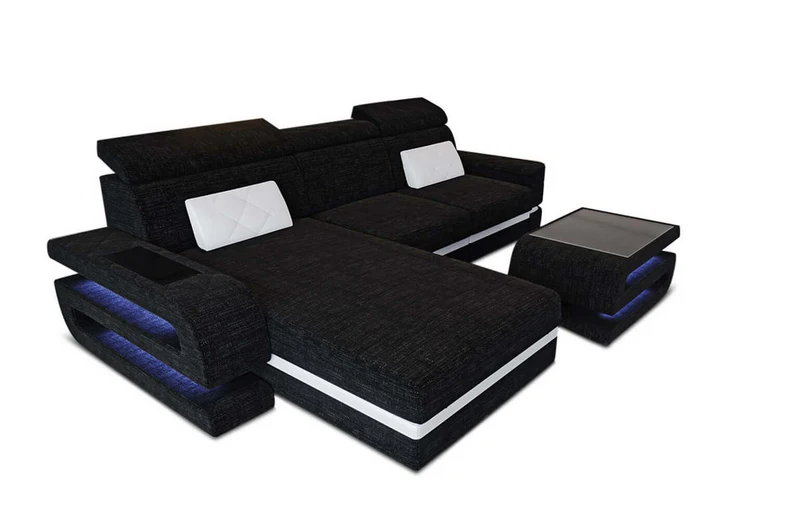 Ecksofa Bologna L-Form aus Stoff