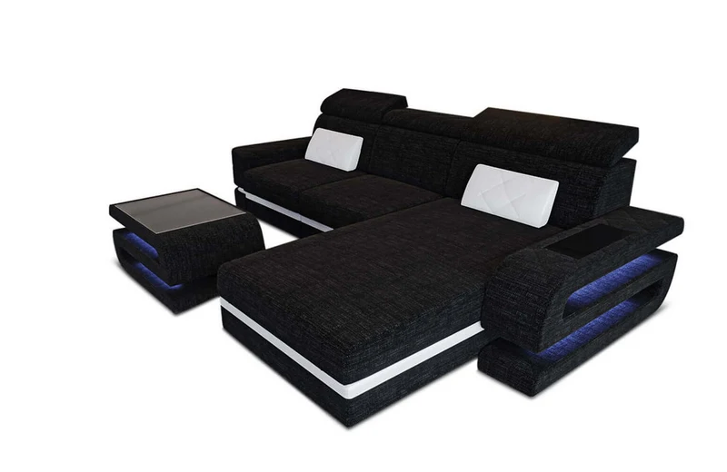 Ecksofa Bologna L-Form aus Stoff