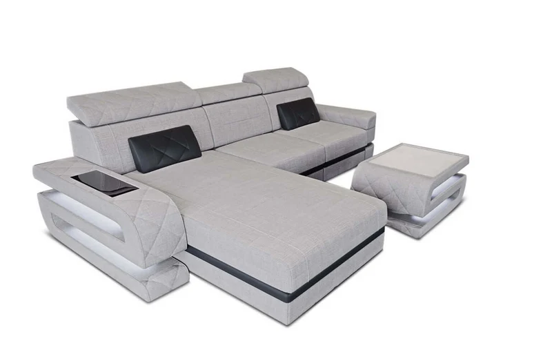 Ecksofa Bologna L-Form aus Stoff