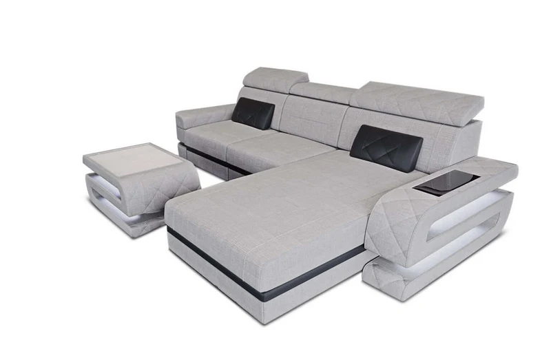 Ecksofa Bologna L-Form aus Stoff