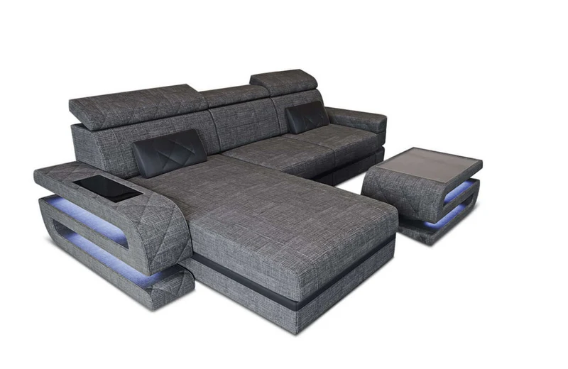 Ecksofa Bologna L-Form aus Stoff