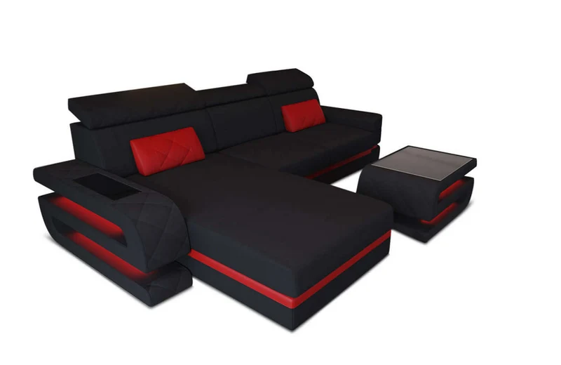 Ecksofa Bologna L-Form aus Stoff