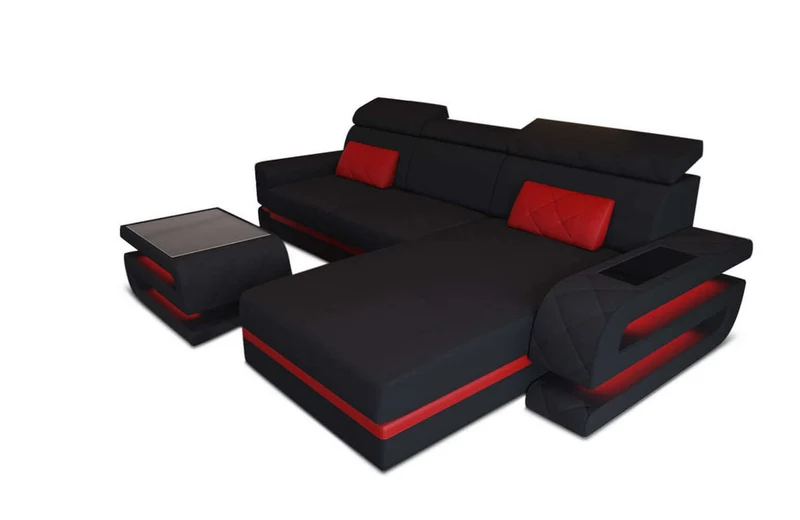 Ecksofa Bologna L-Form aus Stoff