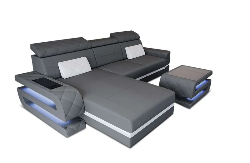 Ecksofa Bologna L-Form aus Stoff