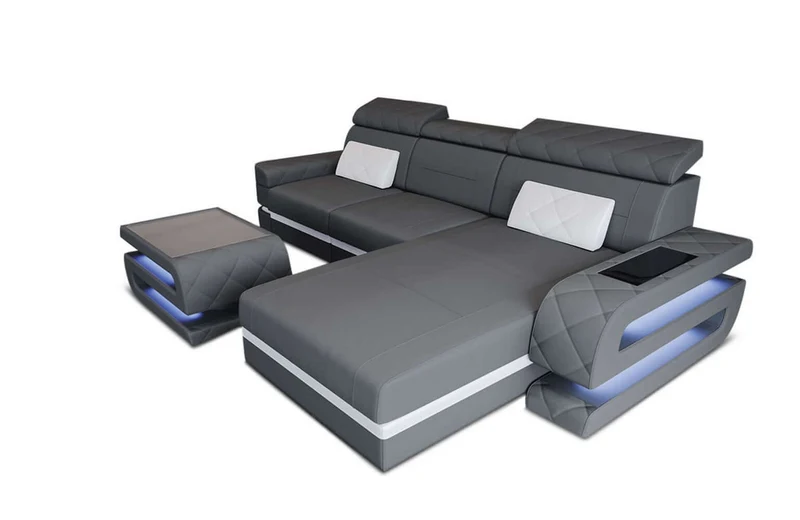 Ecksofa Bologna L-Form aus Stoff